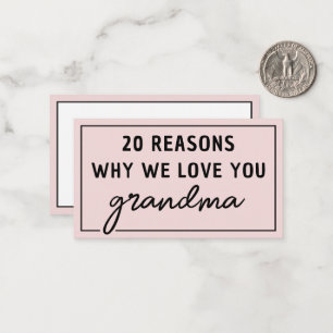 Carte De Correspondance Raisons pour lesquelles nous vous aimons grand-mèr