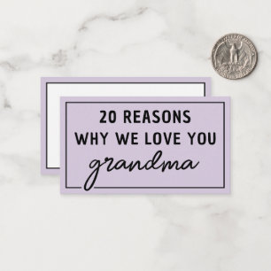 Carte De Correspondance Raisons pour lesquelles nous vous aimons grand-mèr