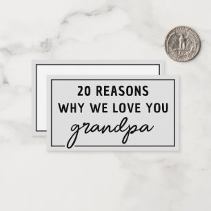 Carte De Correspondance Raisons pour lesquelles nous vous aimons grand-pèr