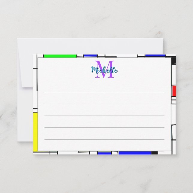 Carte De Correspondance Random Squares Homage To Mondrian Personalized (Devant)