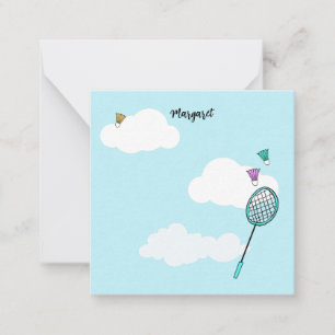 Carte De Correspondance Raquettes de badminton Whimsical Birdies Personnal