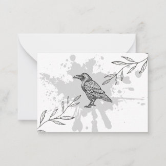 Carte de correspondance Raven Ink et Branches