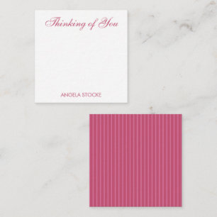 Carte De Correspondance Rayure rose personnalisée