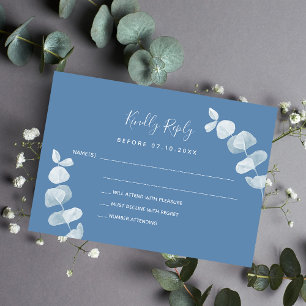 Carte De Correspondance Réaction mariage de l'eucalyptus bleu poussiéreux