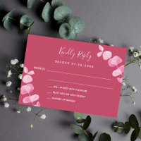 Réaction mariage Magenta eucalyptus RSVP