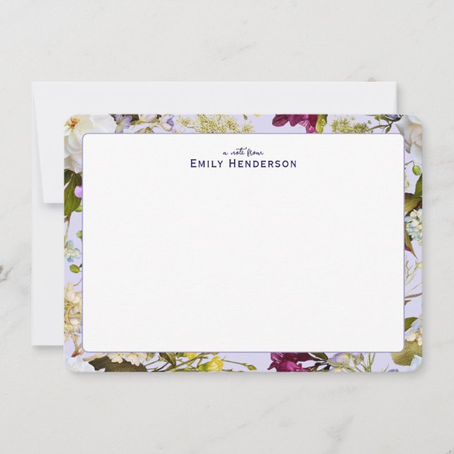 Carte De Correspondance Realistic Wildflower Floral Print Frame  (Devant)