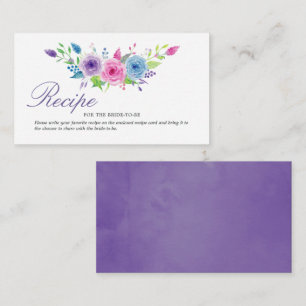 Carte De Correspondance Recette de Fête des mariées florale ultra violette