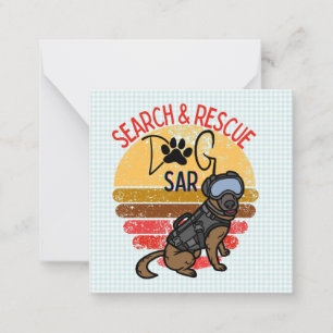 Carte De Correspondance Recherche et Secourt SAR K-9 Équipe de chiens prof