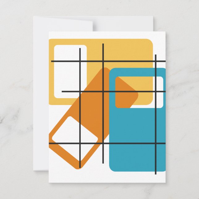 Carte De Correspondance Rectangles de grille (Devant)