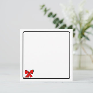 Carte De Correspondance Red bow note card