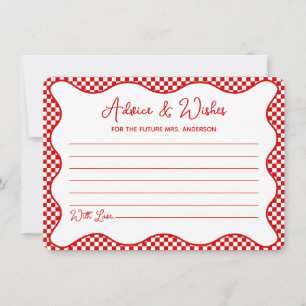 Carte De Correspondance Red En vichy That's Amore Fête des mariées Advice