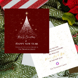 Carte De Correspondance Red Gold Parties scintillant Noël Nouvel An Entrep