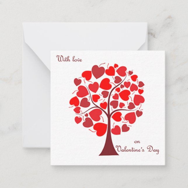 Carte De Correspondance Red Hearts Tree Saint Valentin (Devant)