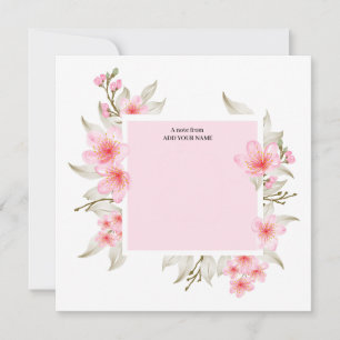 Carte De Correspondance Remerciement élégant à l'aquarelle florale
