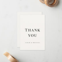 Remerciements de mariage à la typographie moderne