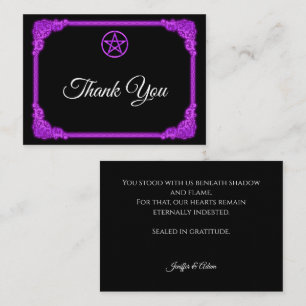 Carte De Correspondance Remerciements de mariage gothique violet lumineux 