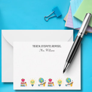 Carte De Correspondance Remerciements personnalisés aux enseignants - Ense