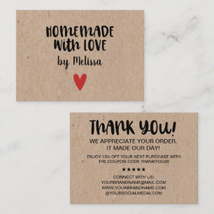 Carte De Correspondance Remise Merci Entreprise Faite Avec Amour