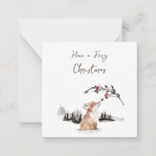 Carte De Correspondance Renard animal de Noël