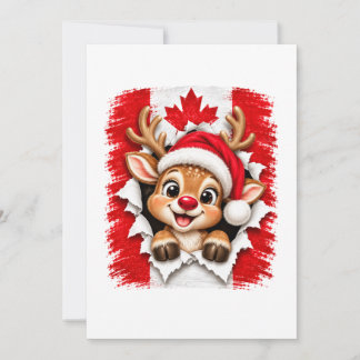 Carte De Correspondance Renne de Noël canadien