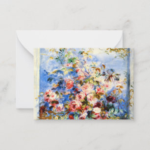 Carte De Correspondance Renoir - Roses dans une fenêtre