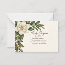 Réponse de mariage élégante Magnolia ivoire