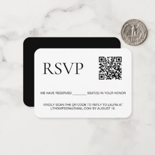 Carte De Correspondance Réponse par e-mail à l'événement Code QR personnal