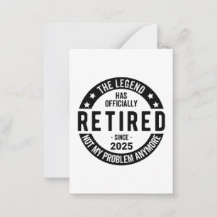 Carte De Correspondance Retraité 2025 Plus mon problème - Retraite