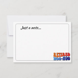 Carte De Correspondance Retraité Woo Hoo Texte Rétro Groovy Juste une note