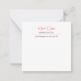 Carte De Correspondance Retro classique élégant Plain simple rouge blanc