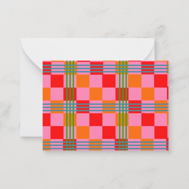 Carte De Correspondance Retro Plaid  (Devant)