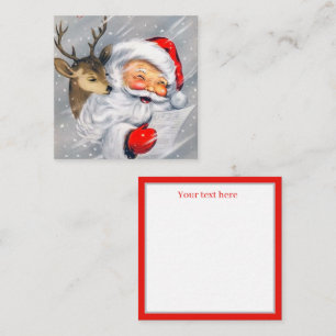 Carte De Correspondance rétro vintage Père Noël Reindeer ajouter du texte