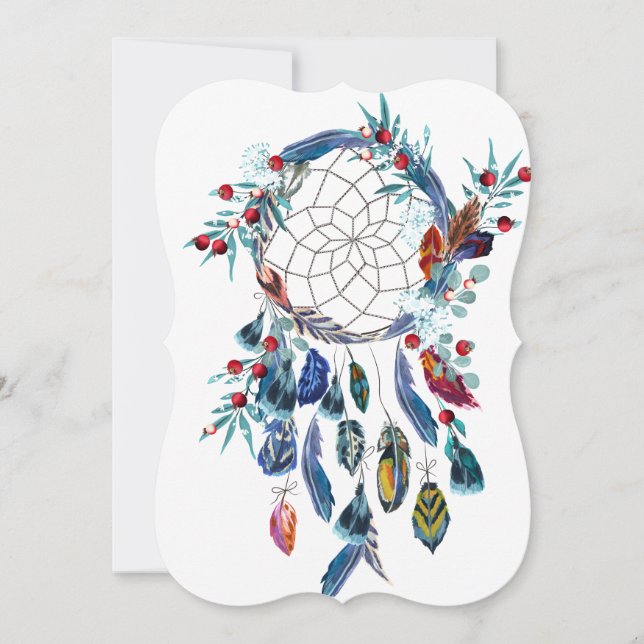 Carte De Correspondance Rêveurs et plumes d'aquarelle. (Devant)