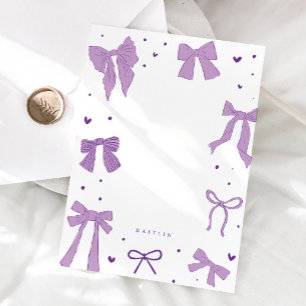 Carte De Correspondance Ribbon de la boîte violette Coquette
