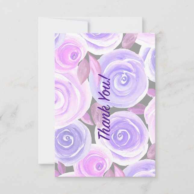 Carte De Correspondance Rose aquarelle (Devant)