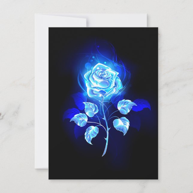 Carte De Correspondance Rose bleu brûlant (Devant)