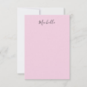 Carte De Correspondance Rose Clair Professionnel Écriture Manuscrite Class