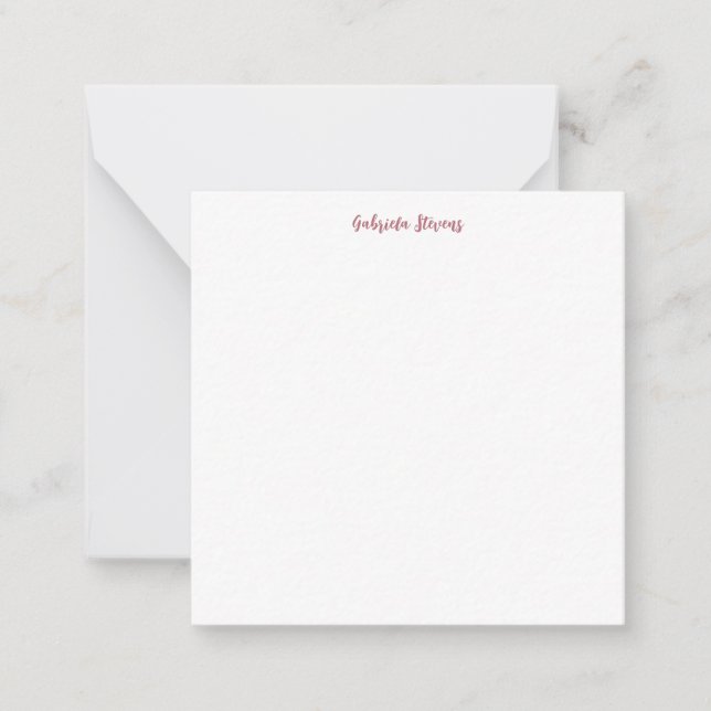 Carte De Correspondance Rose Gold Calligraphié Élégant Nom Blanc (Devant)