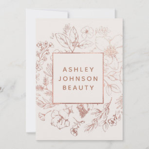 Carte De Correspondance Rose Gold Modern Botanical Blush personnalisé