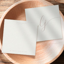 Carte De Correspondance Rose ivoire de papeterie personnalisée à script si