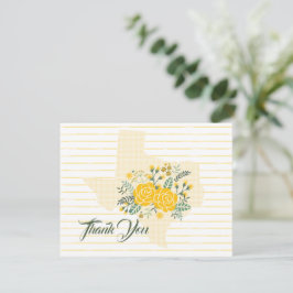 Carte De Correspondance Rose jaune du Texas - En vichy Merci d'État