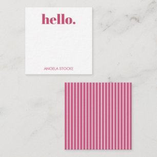 Carte De Correspondance Rose personnalisé blanc rayé