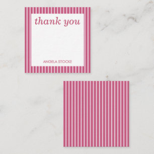 Carte De Correspondance Rose personnalisé blanc rayure