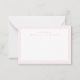 Carte de correspondance rose personnalisée pour en