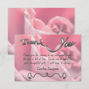 Carte De Correspondance Rose photo Happy Retirement Merci