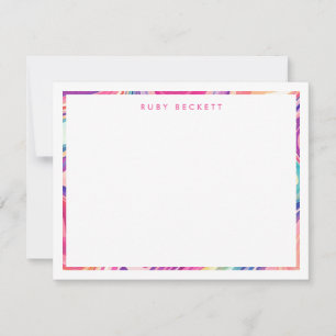 Carte De Correspondance Rose violet marbré Abstrait coloré II