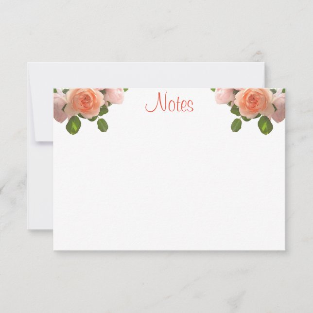 Carte De Correspondance Roses d'aquarelle créatifs manuscrits (Devant)