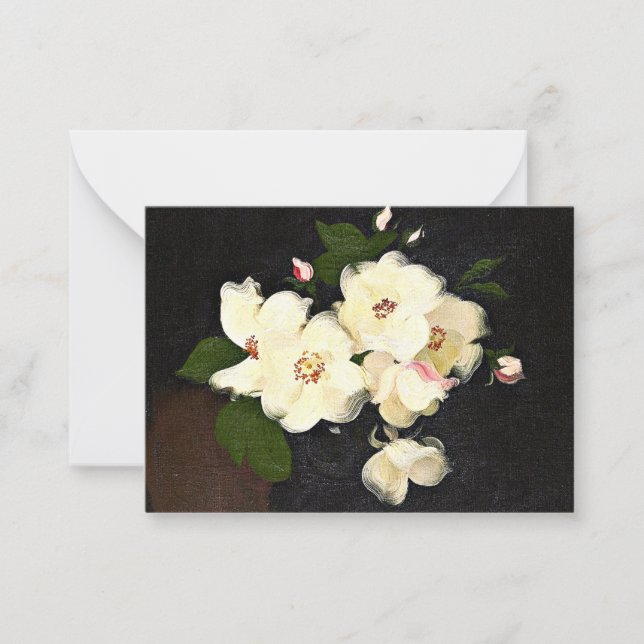 Carte De Correspondance Roses de Noël, peinture d'art (Devant)