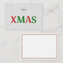 Rouge de Noël Vert Strass Famille Personnalisé