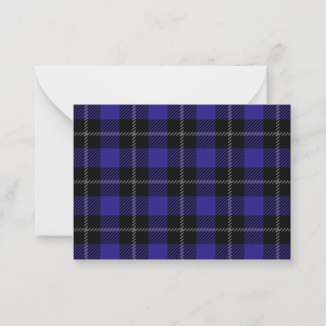 Carte De Correspondance Royal Blue Black Plaid (Devant)